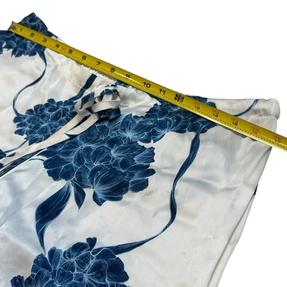 La Perla Floral 100% Silk Pajama Pants Cozy Feminine Dainty Special Occasion L - Picture 13 of 16